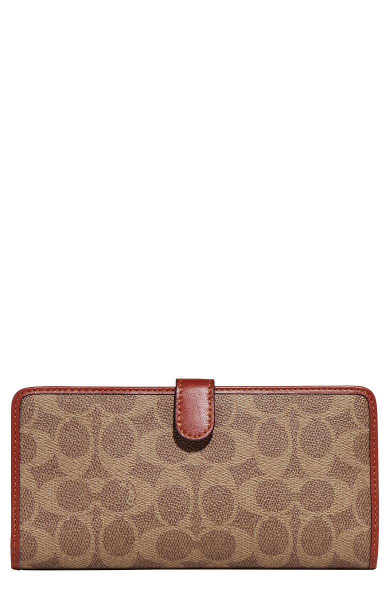 COACH Skinng Signature Coated Canvas & Leather Bifold Wallet, Main, color,