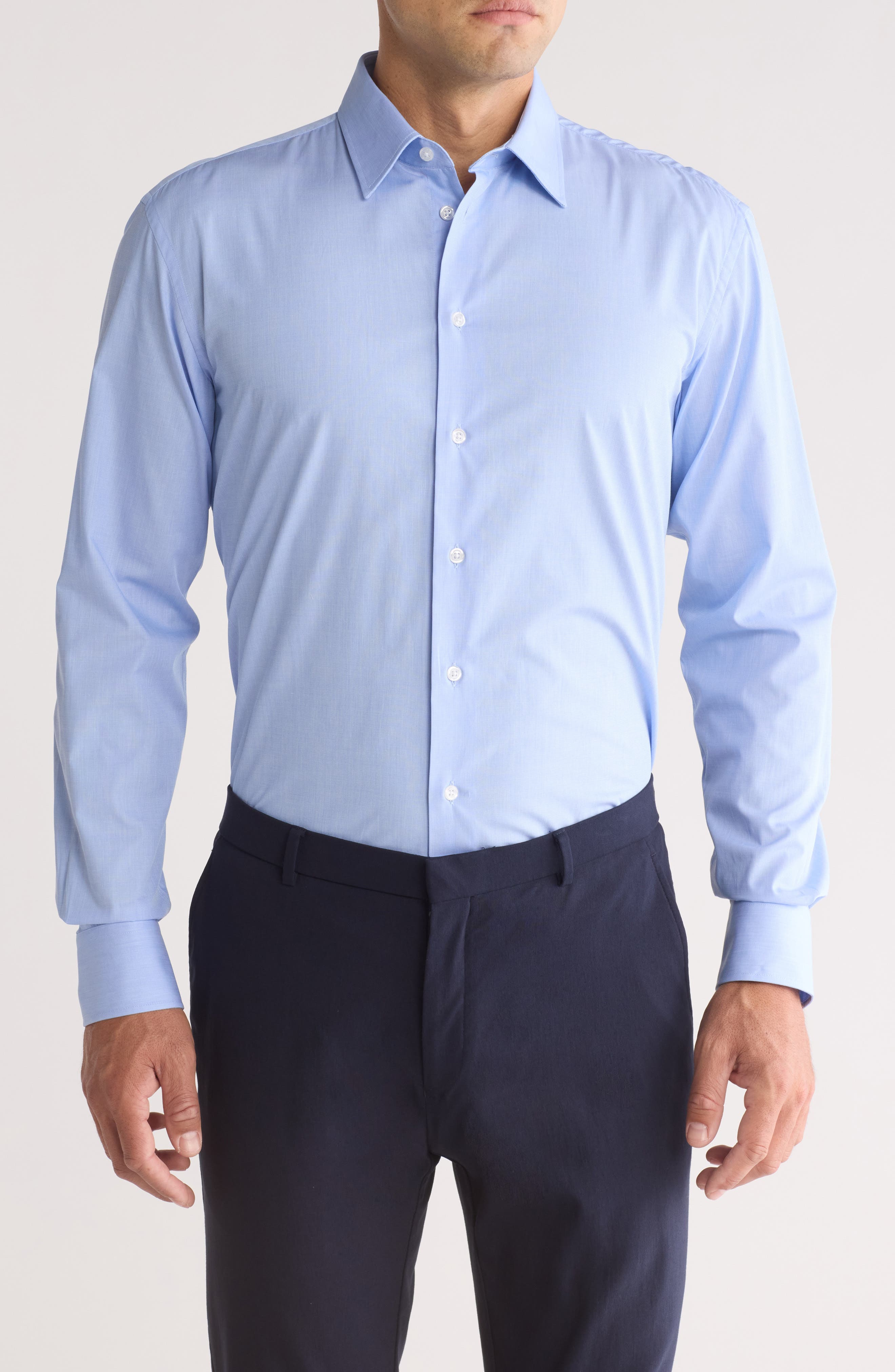 Armani Collezioni Solid Cotton Twill Dress Shirt