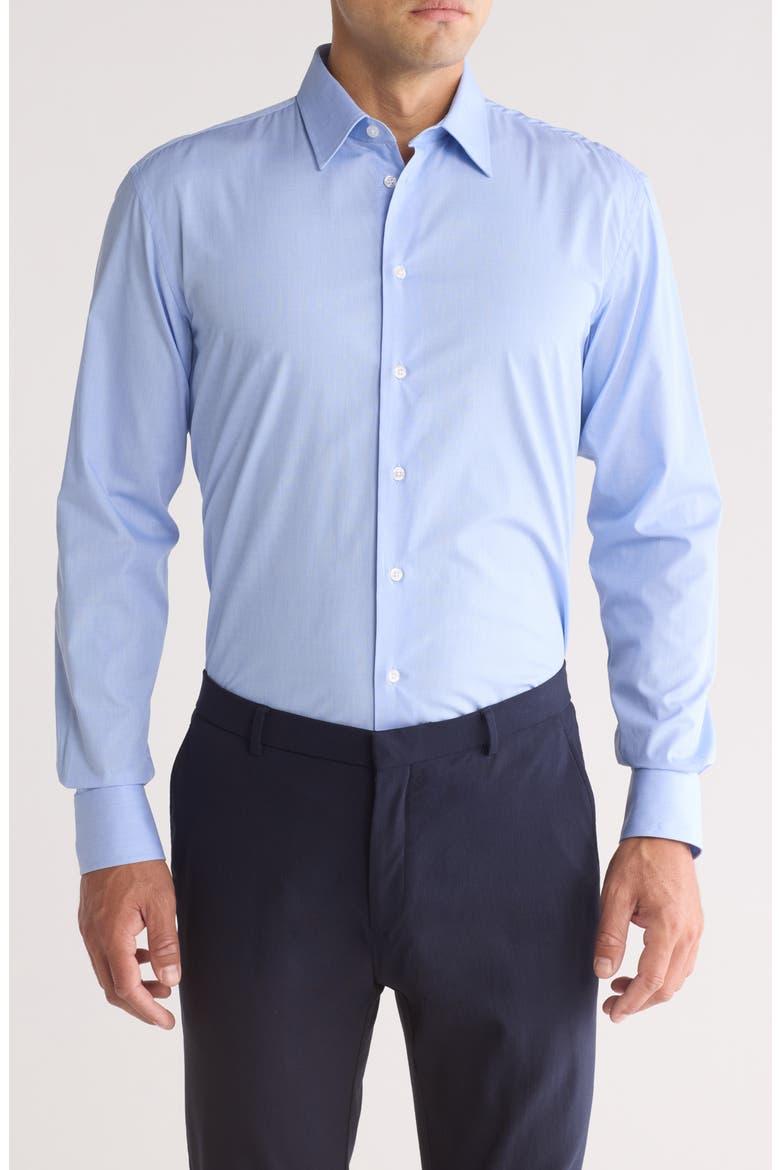 Solid Cotton Twill Dress Shirt, Main, color, SKY BLUE