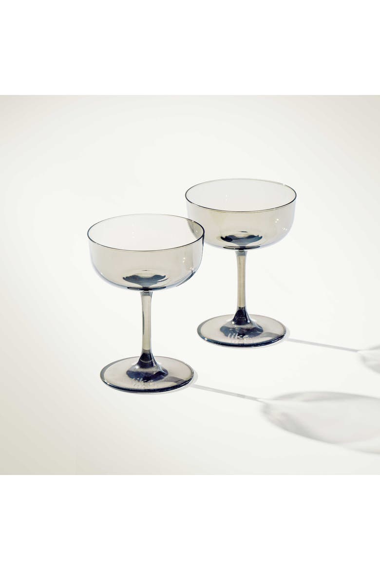 Like Smoke Champagne / Dessert Bowl Pair, Alternate, color, Grey