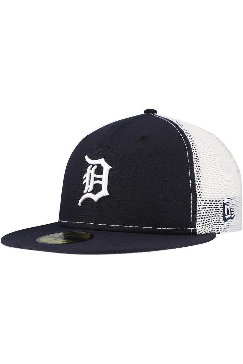 Men's New Era Navy Detroit Tigers Team Color 59FIFTY Trucker Fitted Hat, Main, color, Navy