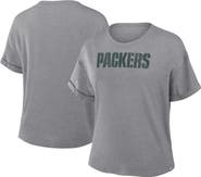 FANATICS Women's Fanatics Heather Gray Green Bay Packers Swing Pass Tri-Blend Boxy T-Shirt