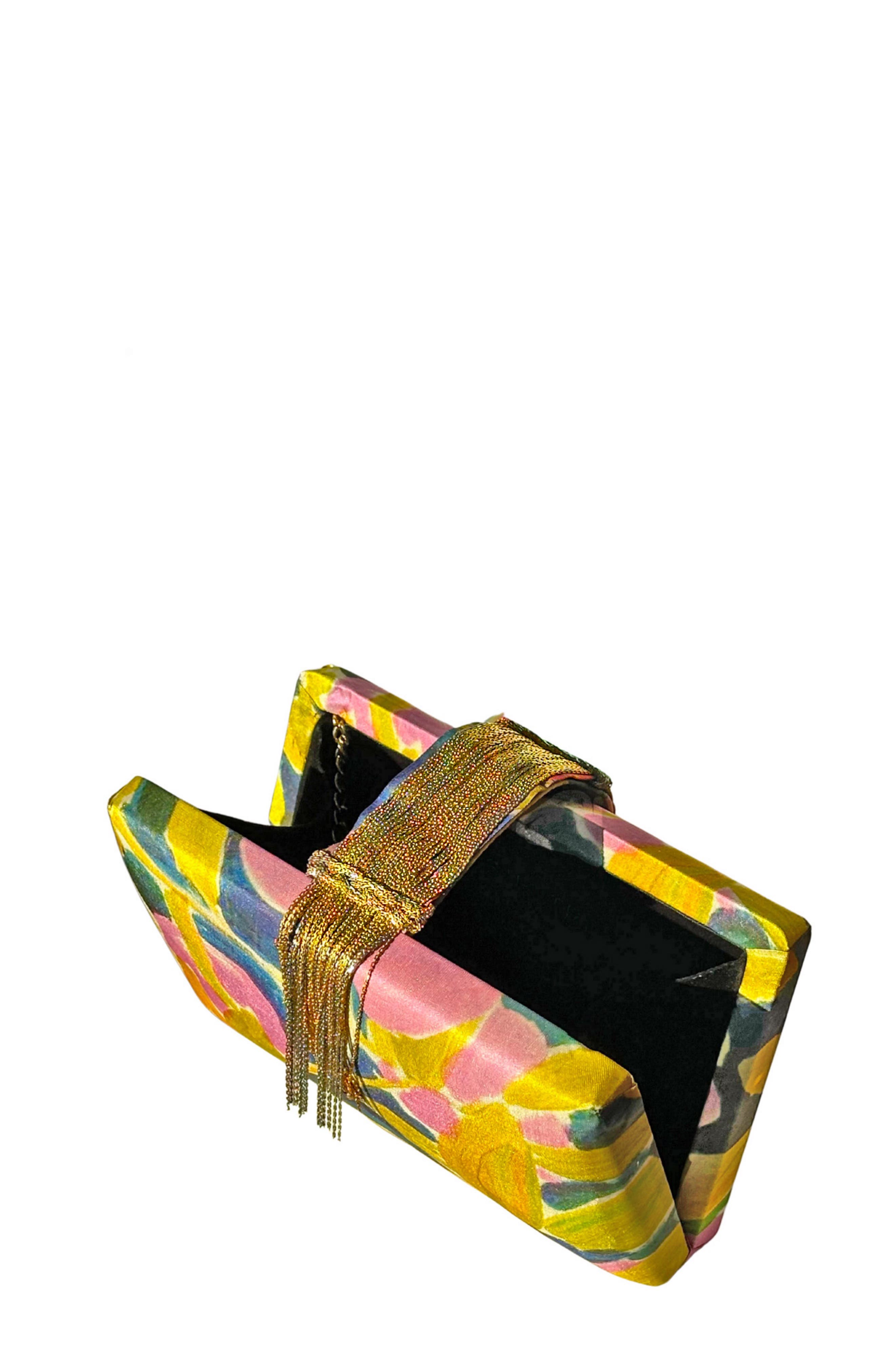 Printed Fringe Clutch, Alternate, color, Muse