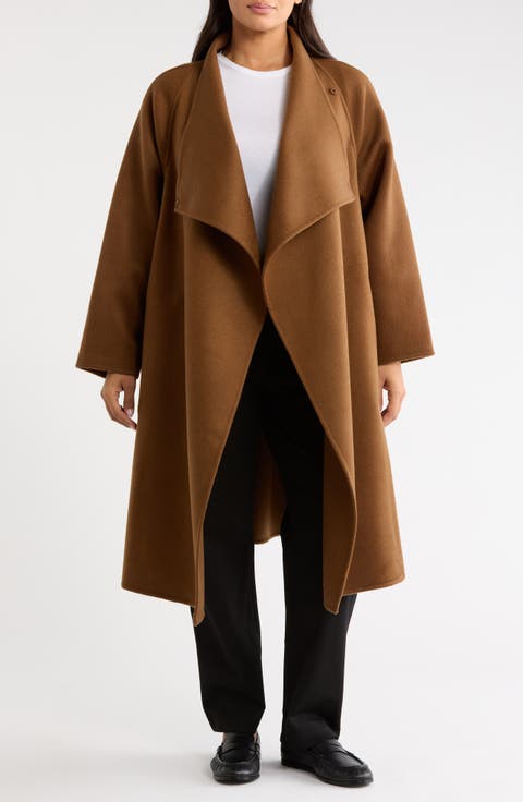 Drape Neck Wool Coat