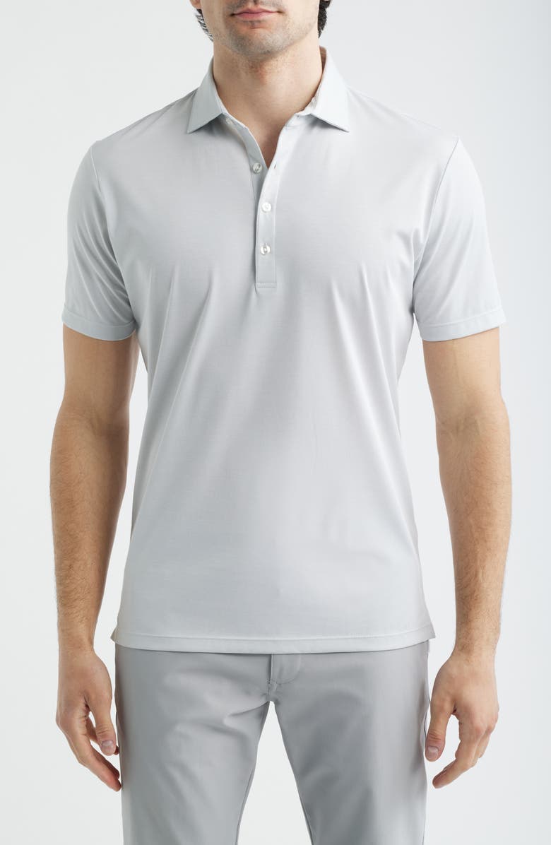 johnnie-O Elba Top Shelf Cotton Blend Piqué Polo, Main, color, Light Gray