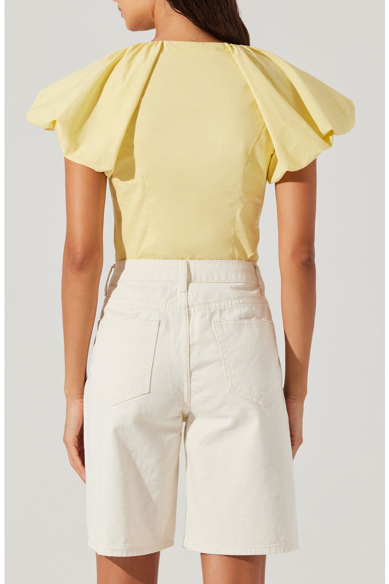 Aine Tie Detail Cotton Top, Alternate, color, YELLOW