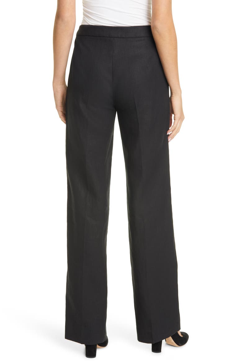 Canneti Linen Trousers, Alternate, color, BLACK