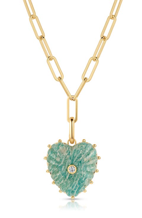 Malene Heart Charm Paperclip Pendant Necklace
