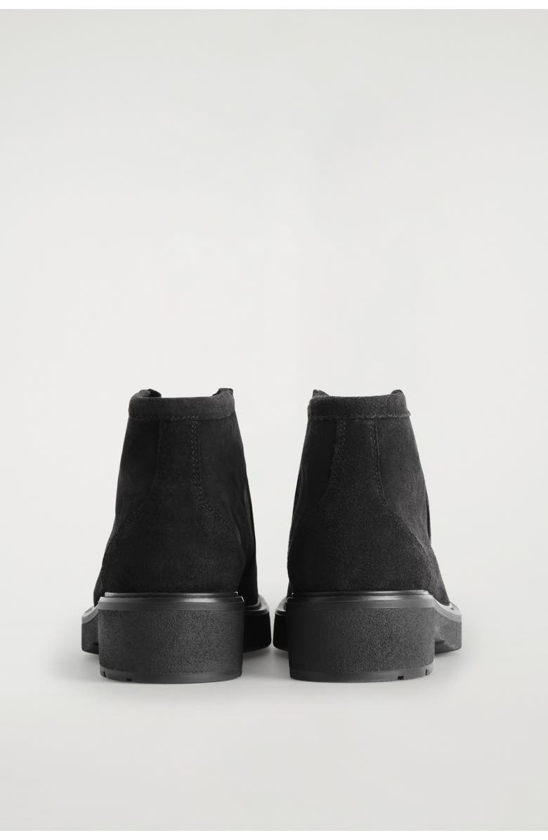 COS Lace-Up Suede Ankle Boots, Alternate, color, Black