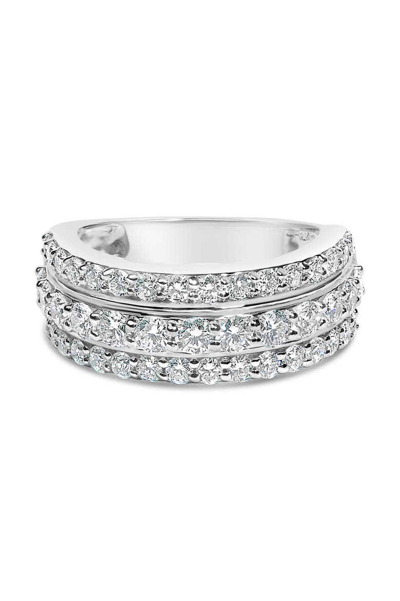 .925 Sterling Silver 2.0 ctw Lab Grown Diamond 3 Row Band Ring (F-G Color, VS1-VS2 Clarity, Main, color, Silver