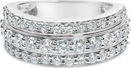 Haus of Brilliance .925 Sterling Silver 2.0 ctw Lab Grown Diamond 3 Row Band Ring (F-G Color, VS1-VS2 Clarity