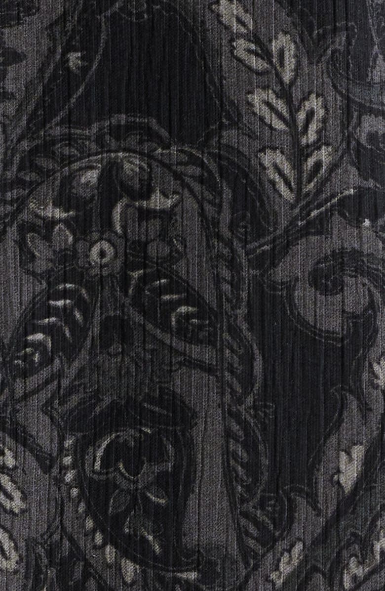 Open Edit Paisley Short Sleeve Button-Up Shirt, Alternate, color, Black Ornate Paisley