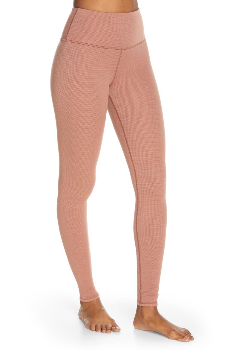 High Waist Pure Thermal Leggings, Alternate, color, CHESTNUT
