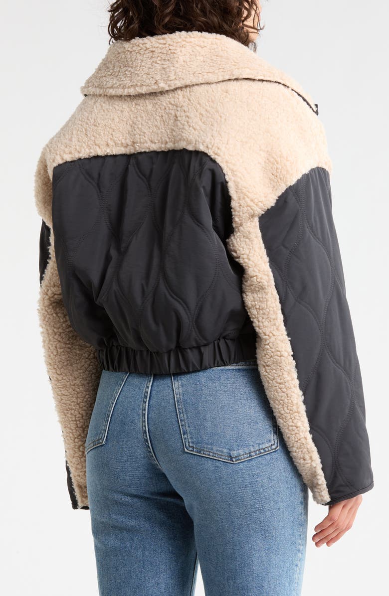 BLANKNYC Fleece Trim Nylon Jacket, Alternate, color, Settling Down