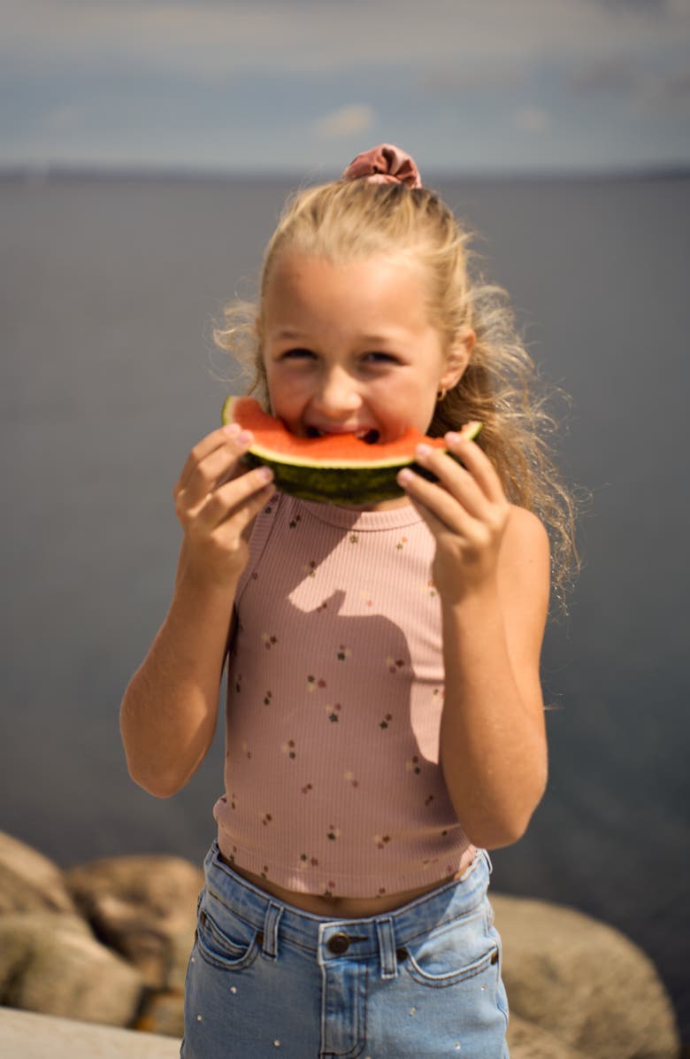 THE NEW Kids' Oda Crystal Embellished Denim Skirt, Alternate, color, Light Blue Denim