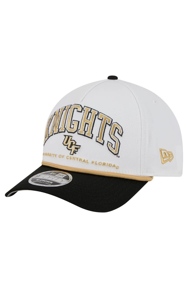 New Era Men's New Era White/Black UCF Knights Arch Two-Tone Rope 9FORTY A-Frame M-Crown Adjustable Hat, Main, color, White