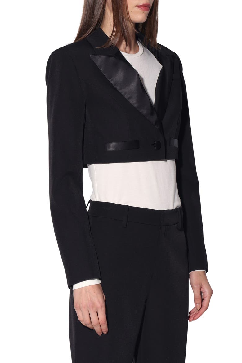 Shoshanna Cropped Blazer, Main, color, BLACK