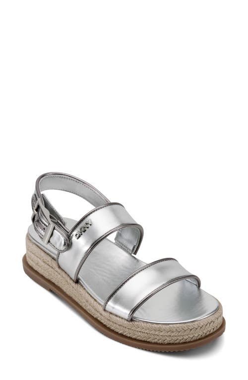 Dkny Bernae Slingback Platform Espadrille In Silver
