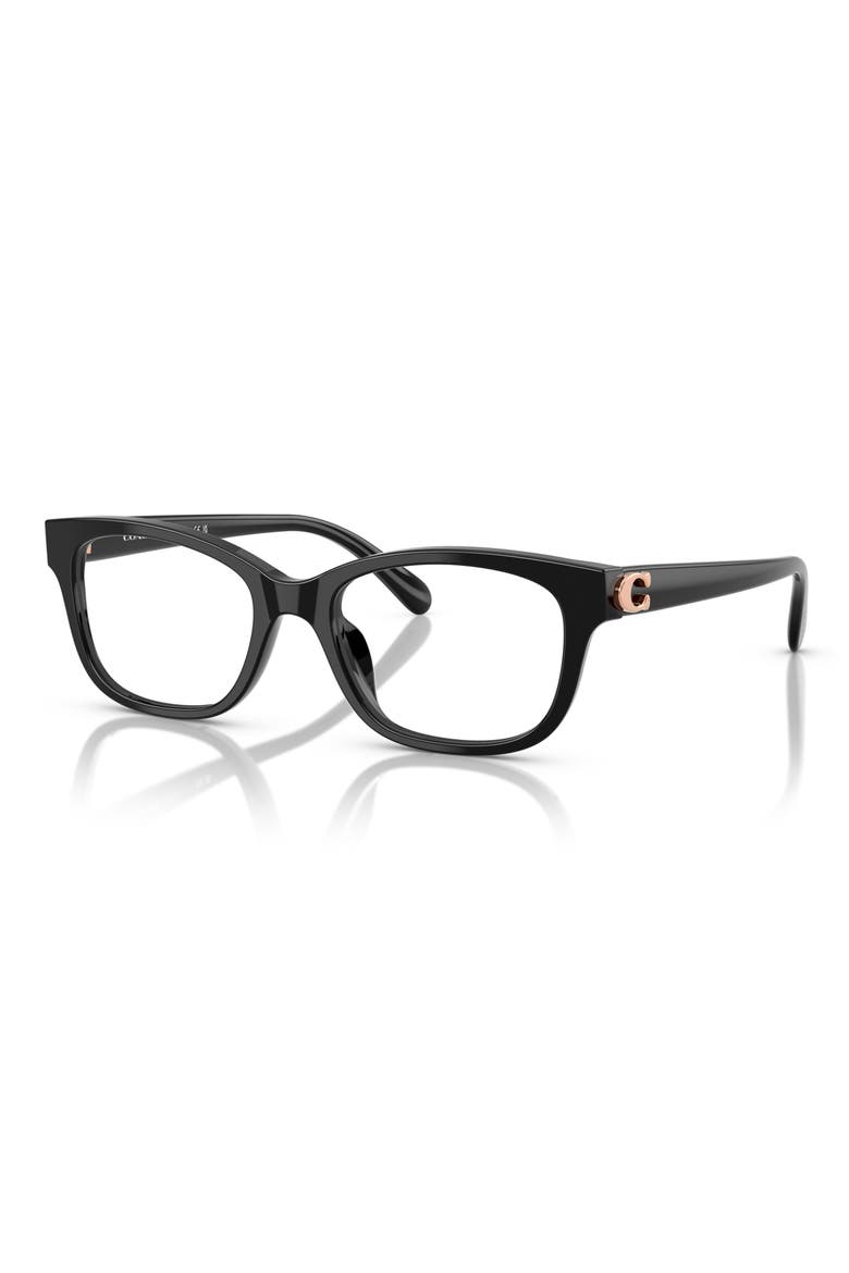 51mm Square Optical Glasses, Alternate, color, BLACK