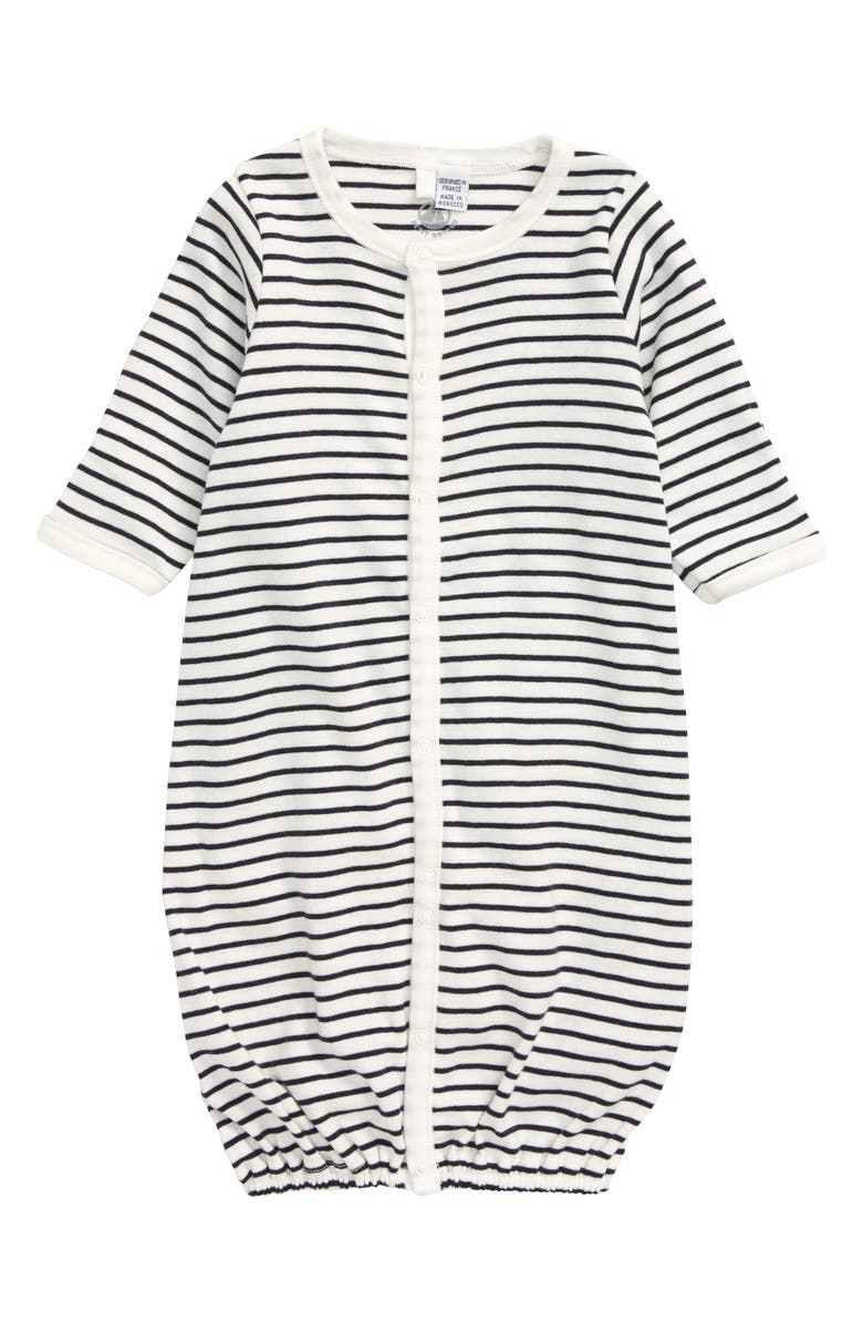 Petit Bateau Stripe Convertible Gown, Main, color, 
