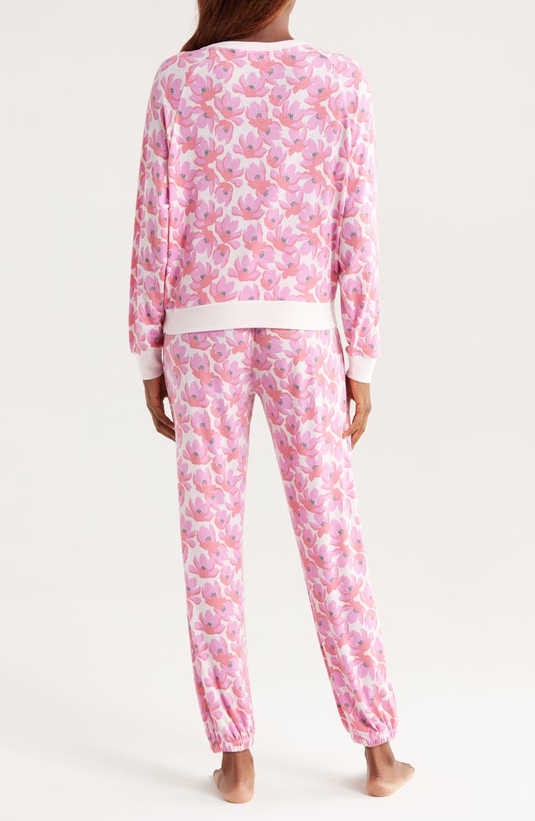 Honeydew Star Seeker Brushed Jersey Pajamas, Alternate, color, Hot Pink Blooms