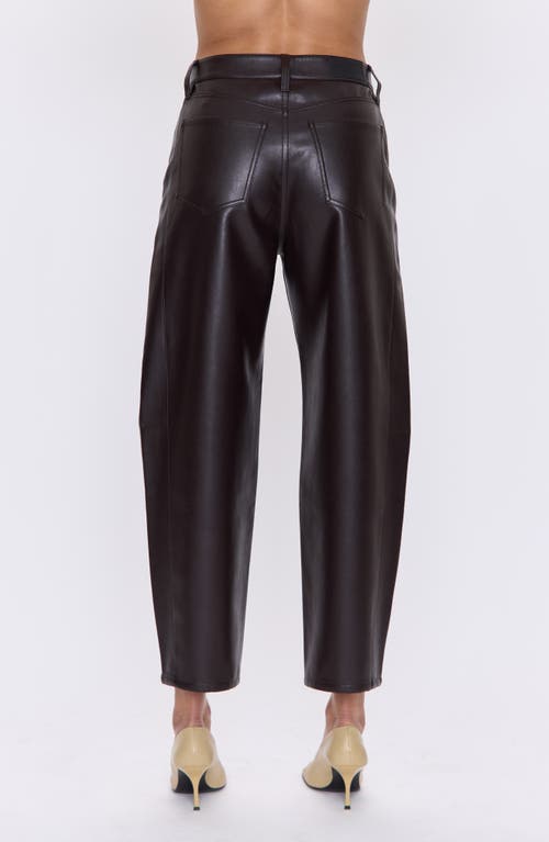 Pistola Eli Coated Ankle Barrel Leg Jeans In Brown