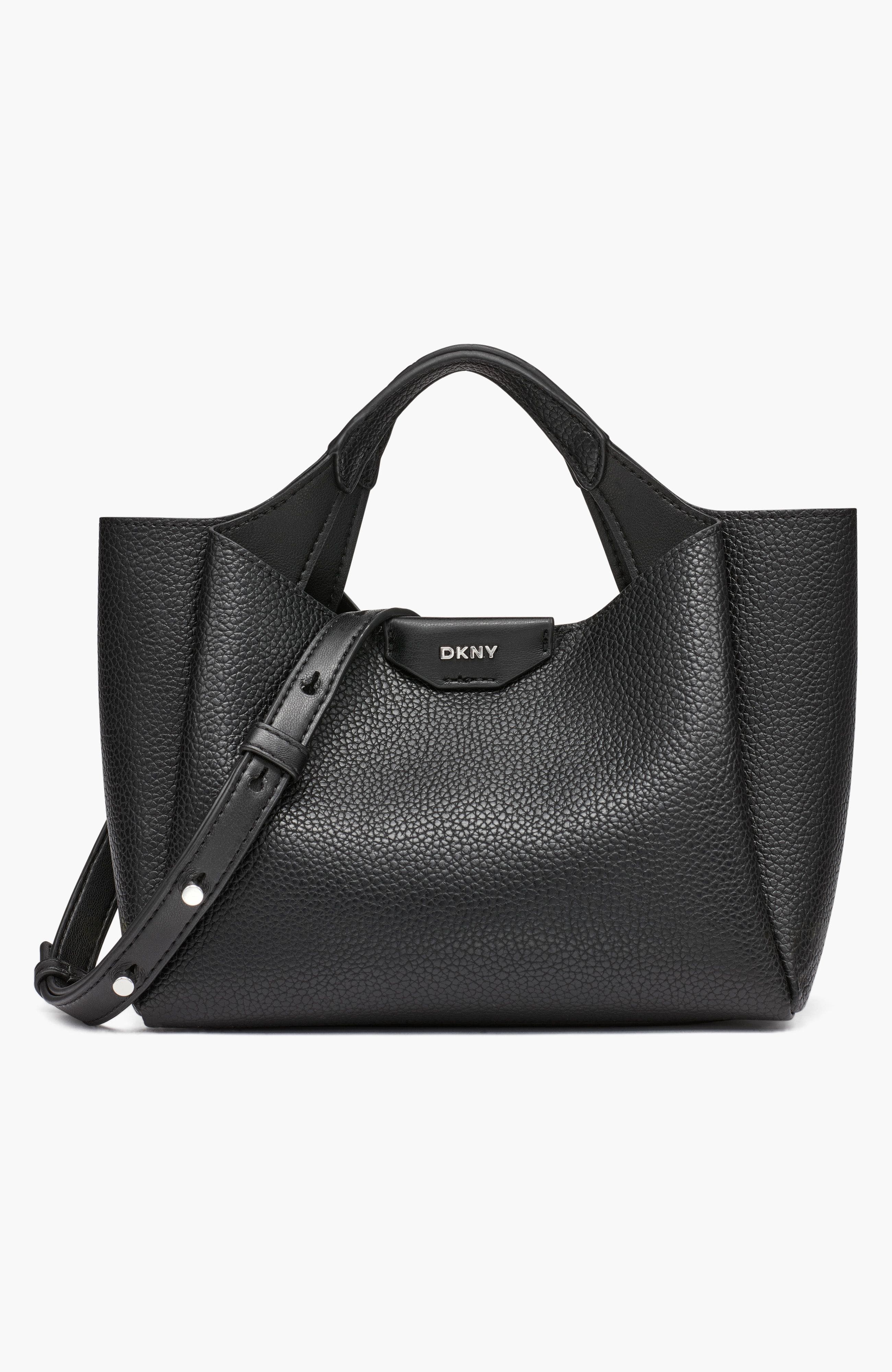 DKNY Willa Mini Satchel, Main, color, Black/Silver