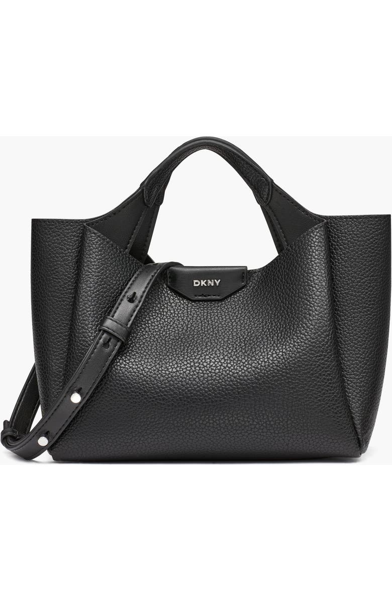 DKNY Willa Mini Satchel, Main, color, Black/Silver