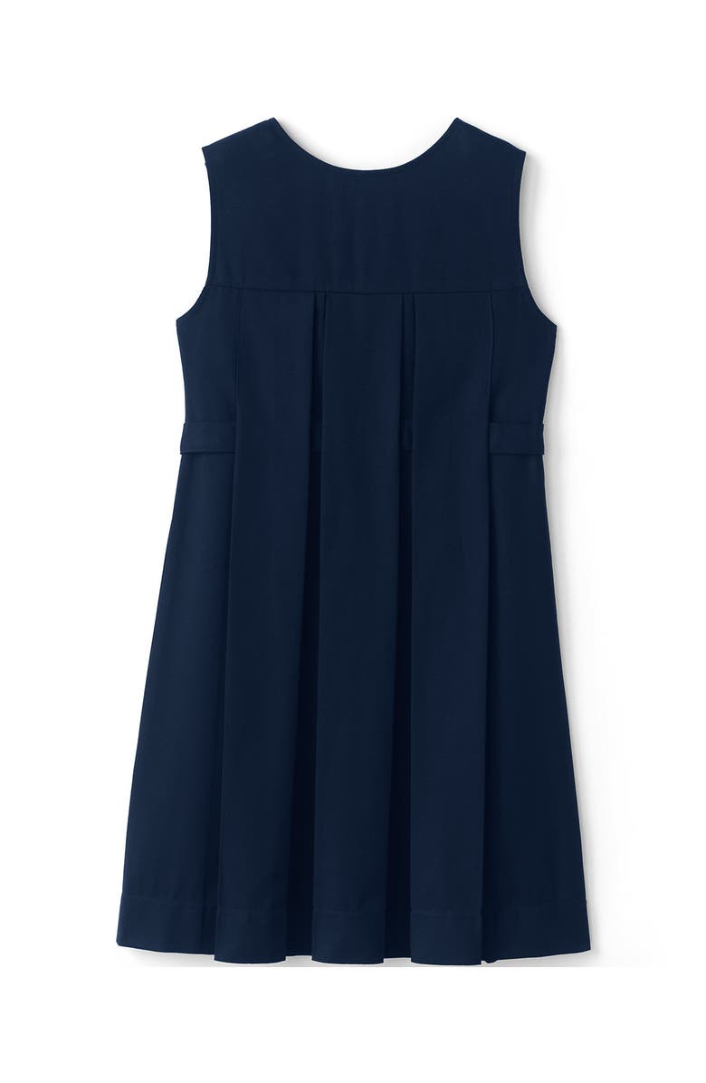 Lands' End Girls Solid Pleated Jumper, Alternate, color, Academic Classic Navy