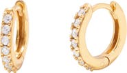 Brook and York Sienna Pavé Cubic Zirconia Huggie Hoop Earrings