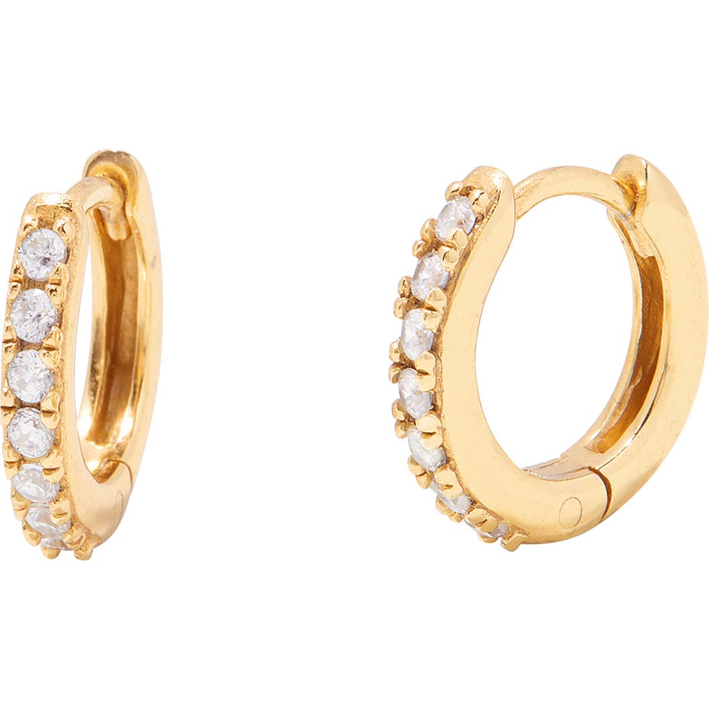 Brook and York Sienna Pavé Cubic Zirconia Huggie Hoop Earrings in Gold at Nordstrom