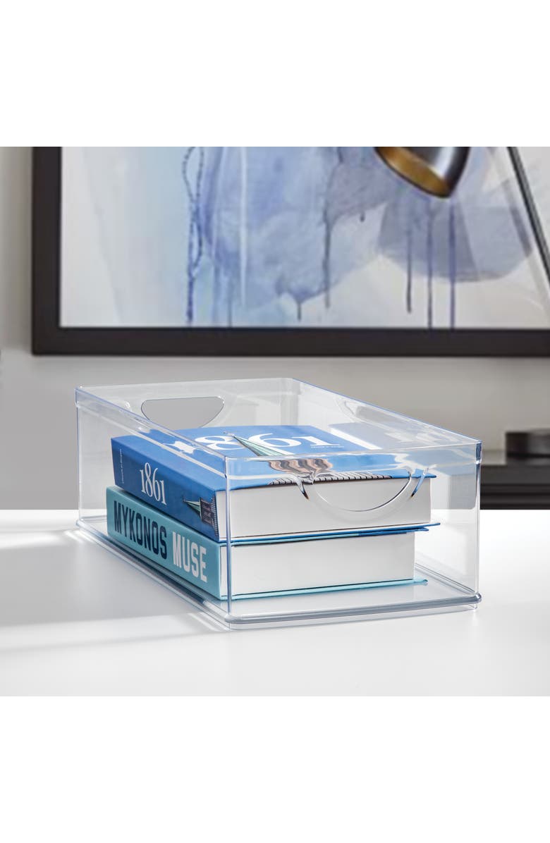 iDesign Plastic Kitchen Cabinet Storage Bins - Organizer Bins with Handles - Set of 4 - Clear, Alternate, color, Clear