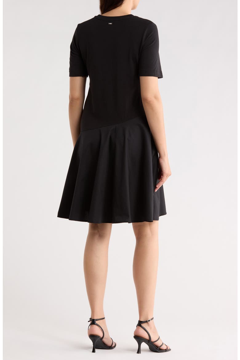 Short Sleeve Shift Dress, Alternate, color, BLACK