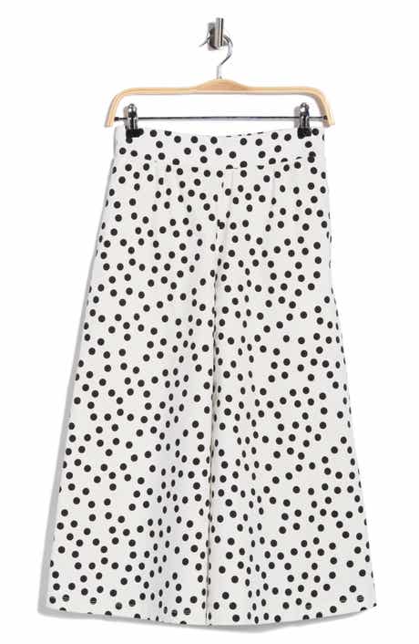Polka Dot Wide Leg Capri Pants