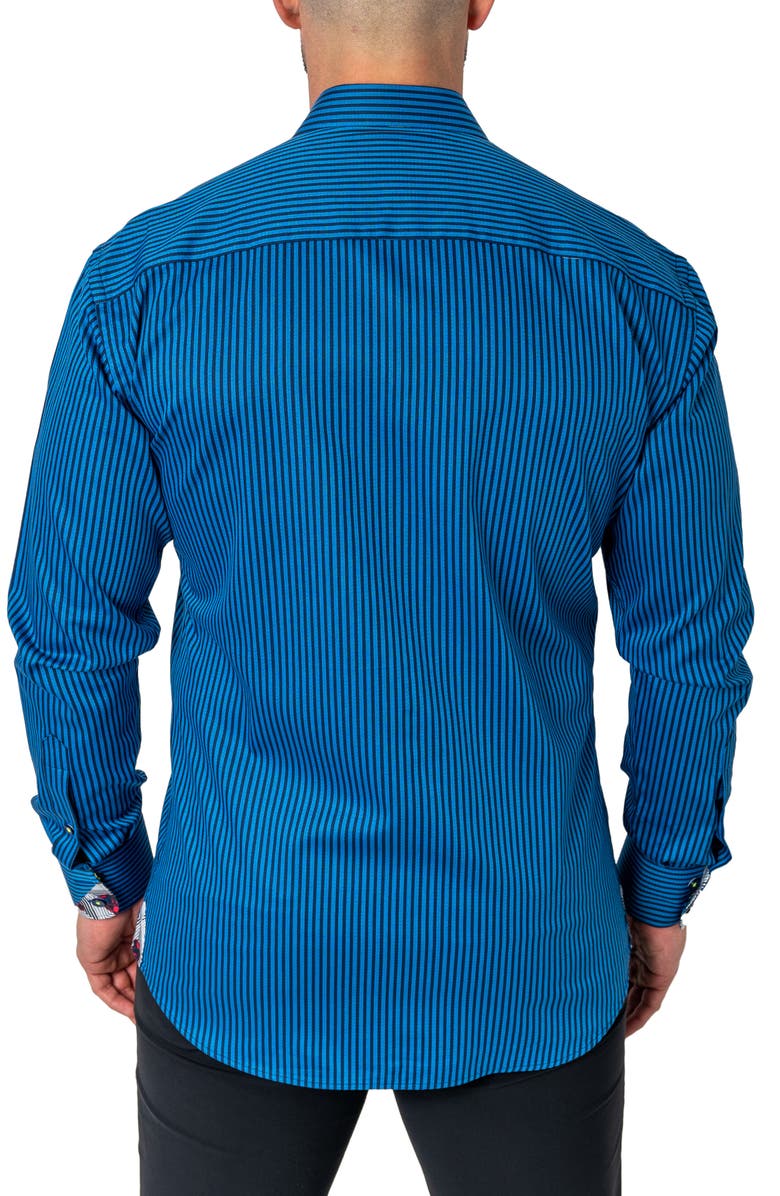 Maceoo Einstein Diamonds & Stripes Contemporary Fit Button-Up Shirt, Alternate, color, Blue