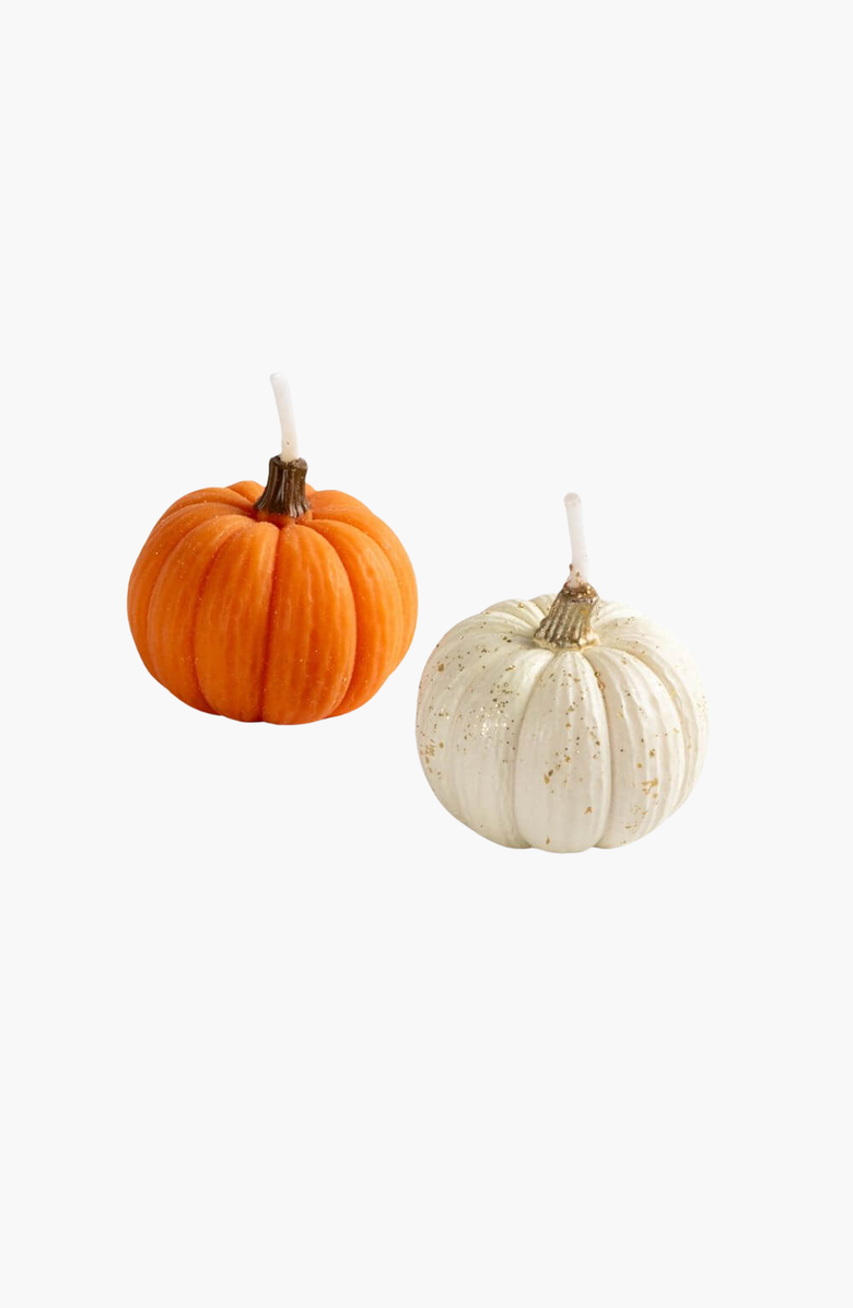 Southlake gifts Autumn Pumpkin Candles, Main, color, Orange / Off-White