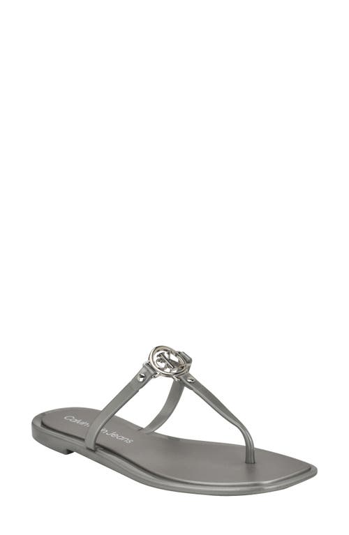 Calvin Klein Edhen Flip Flop In Silver