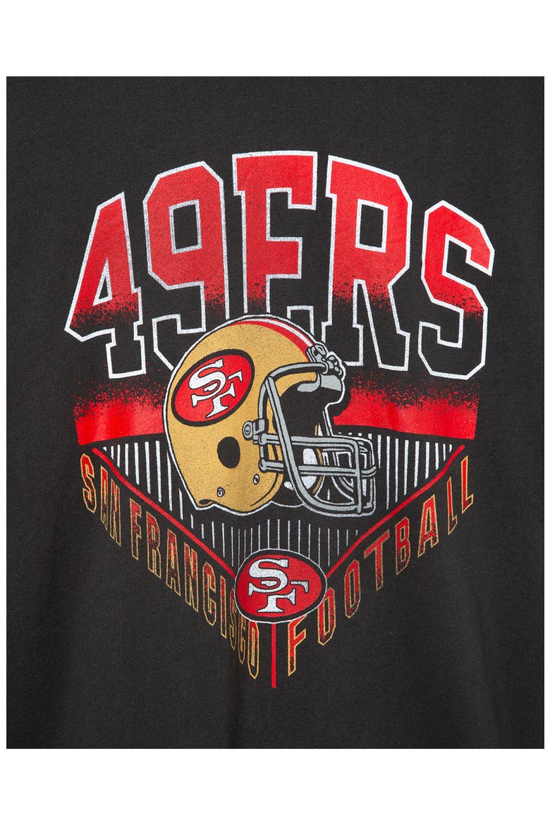 San Francisco 49ers Drop Shoulder Cotton Sweatshirt, Alternate, color, VINTAGE BLACK