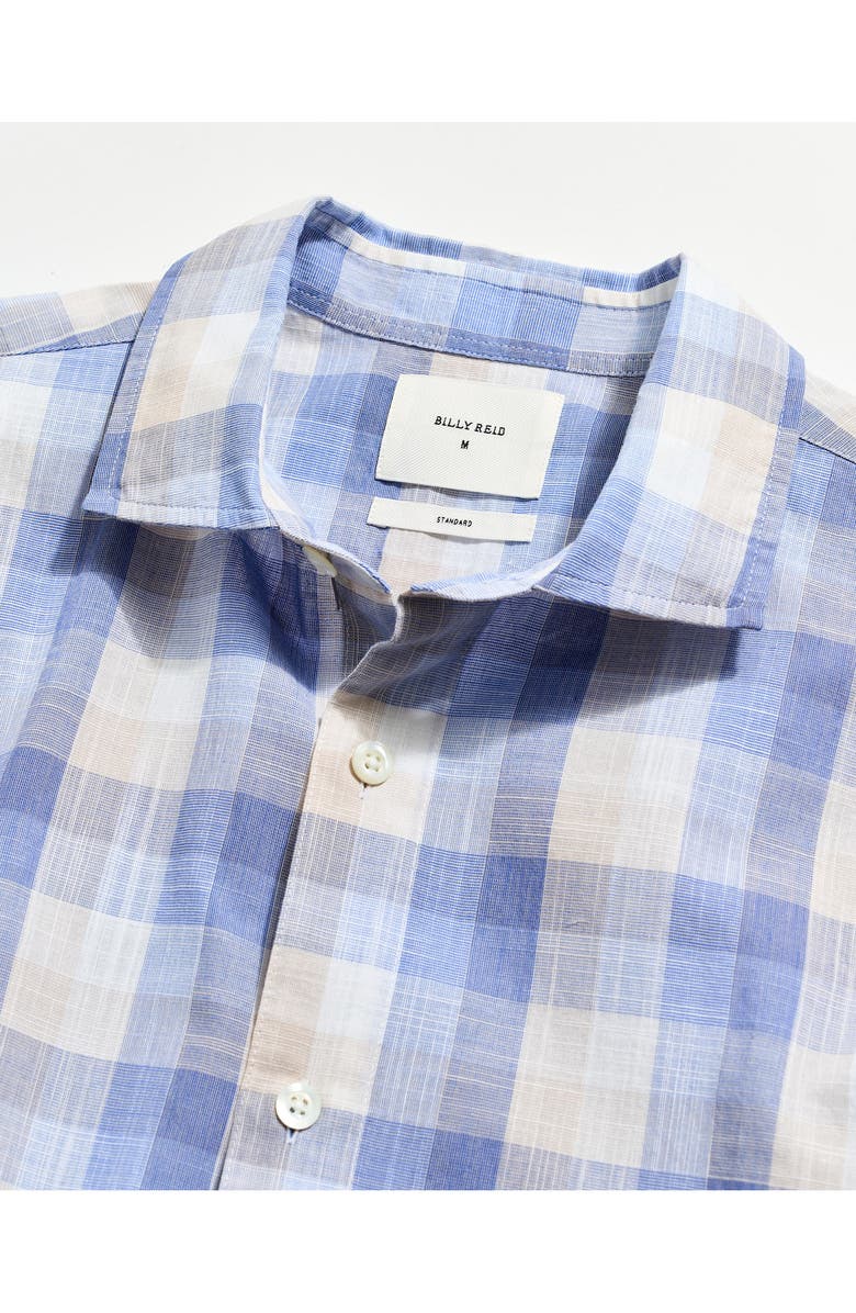 Billy Reid Hutcheson Plaid Short Sleeve Button-Up Shirt, Alternate, color, Blue Multi