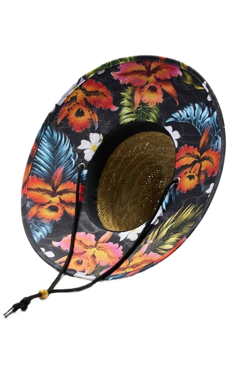 Hemlock Koa Big Kids Straw Lifeguard Hat, Alternate, color, Hawaiian Floral