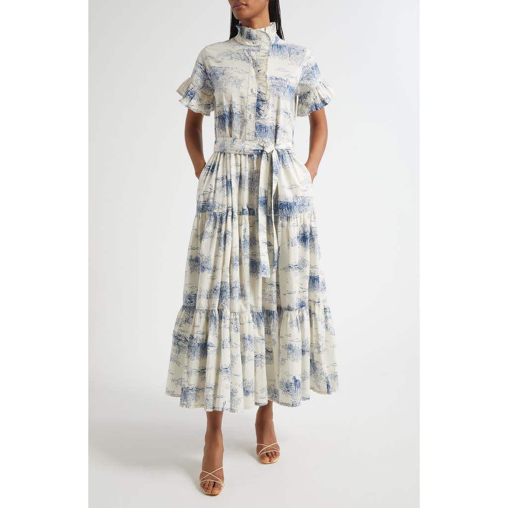 Mille Victoria Ruffle Front Dress In White