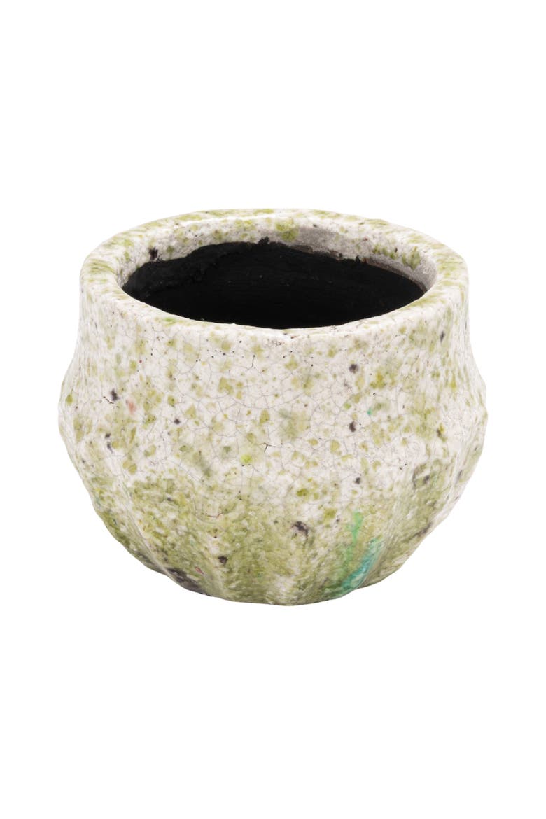 Planter with Crackle Glaze, Main, color, Green