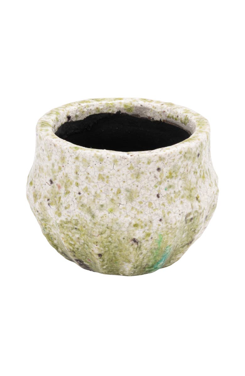 Storied Home Planter with Crackle Glaze, Main, color, Green