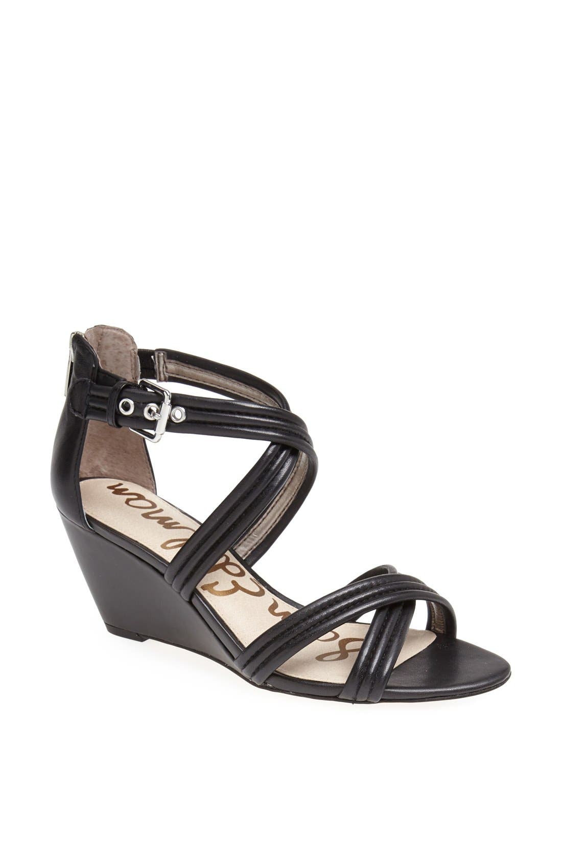'Sloan' Sandal, Main, color, BLACK LEATHER