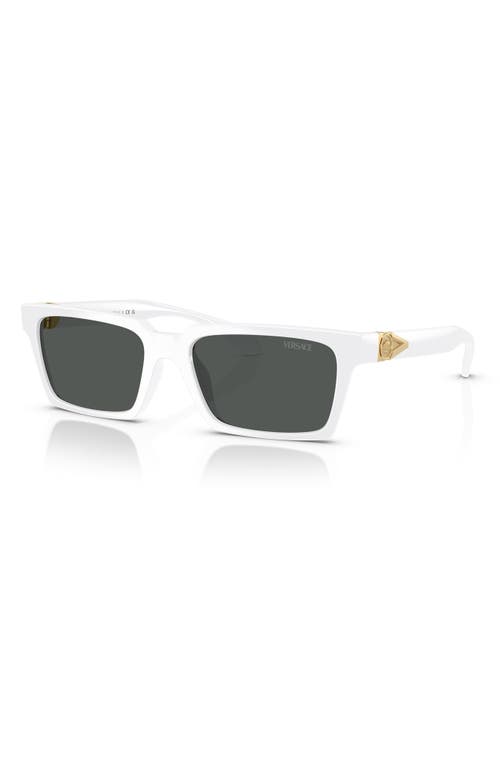 Versace 55mm Rectangular Sunglasses In White