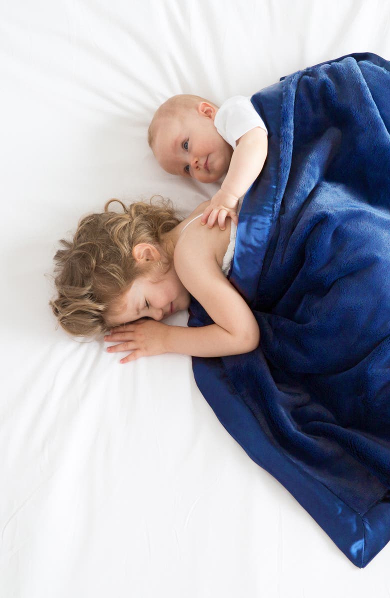 Little Giraffe Luxe Baby Blanket, Alternate, color, Denim