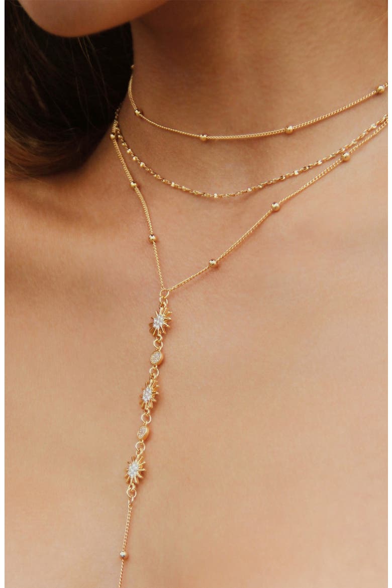 Sunburst Y-Necklace, Alternate, color, GOLD