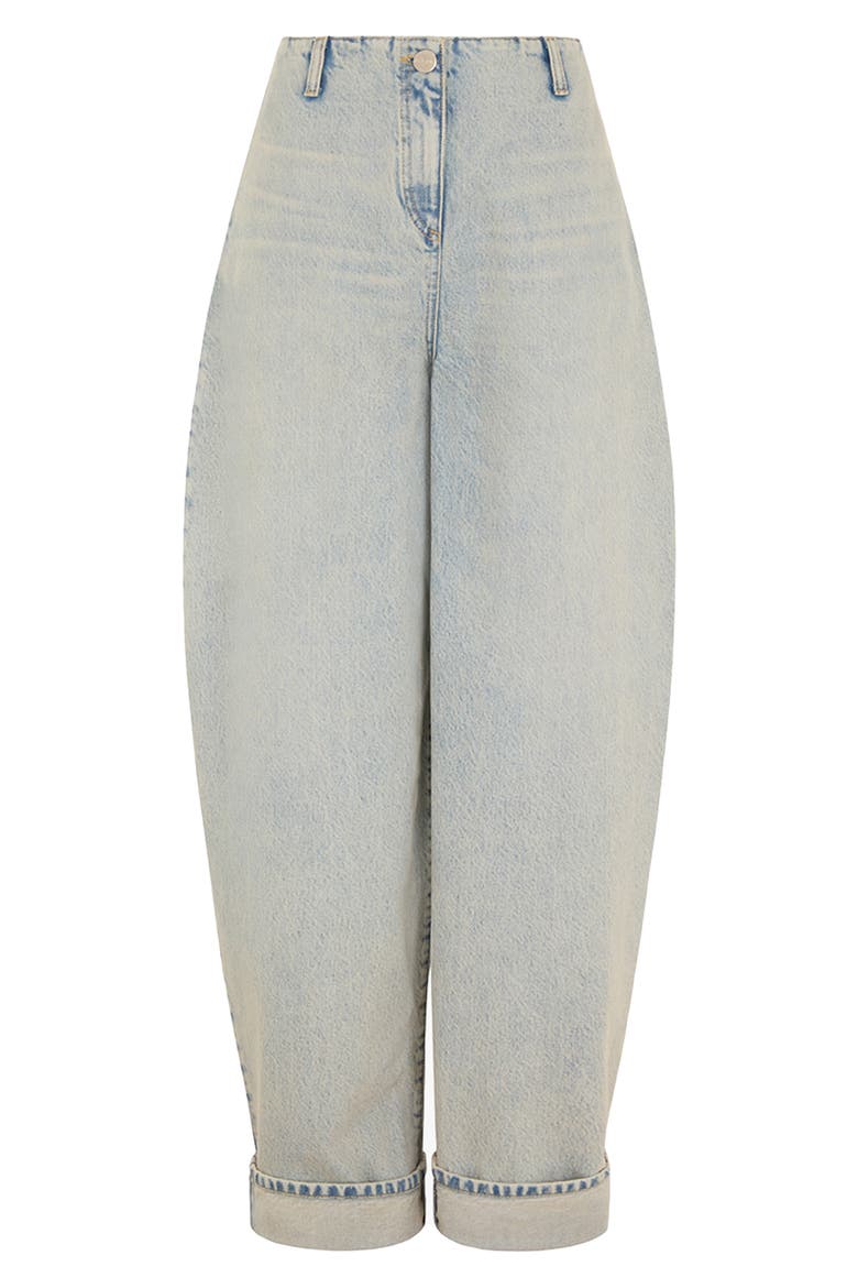 Christina Cuffed Barrel Leg Jeans, Alternate, color, CLOUD BLUE