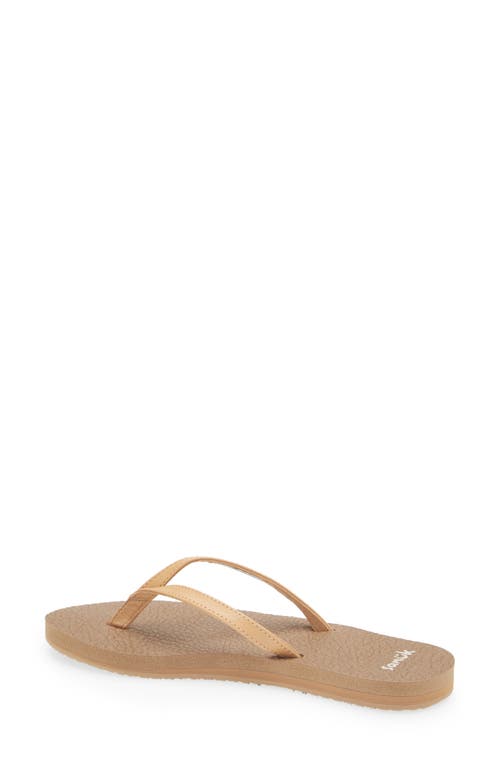 Sanuk Yoga Spree 4 Flip Flop In Tan