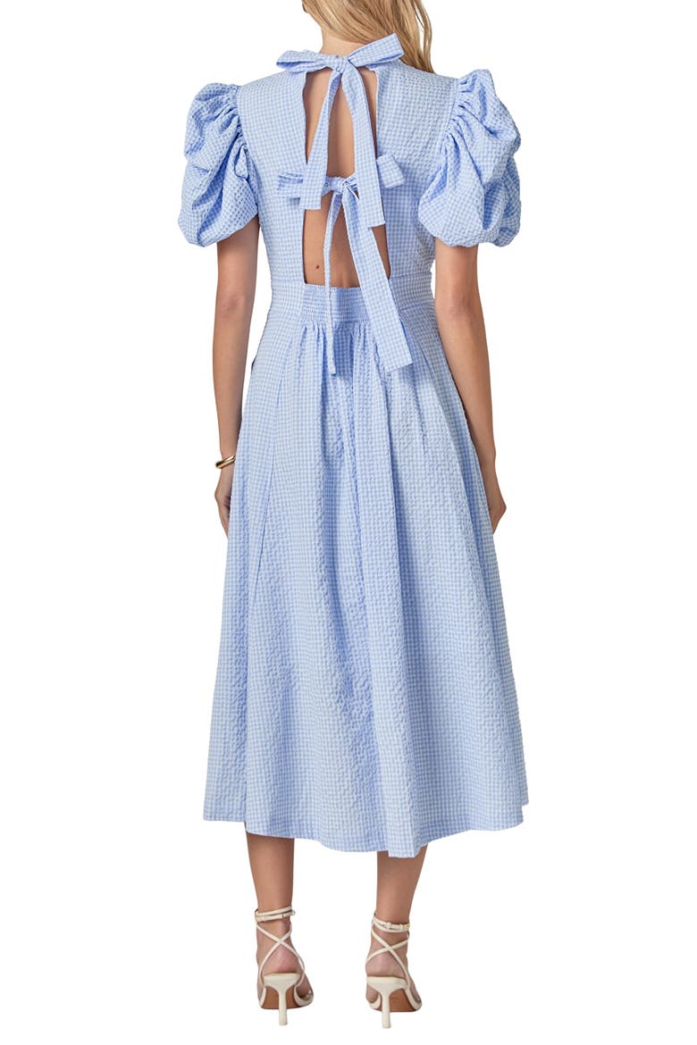 Open Back Puff Sleeve Maxi Dress, Alternate, color, POWDER BLUE